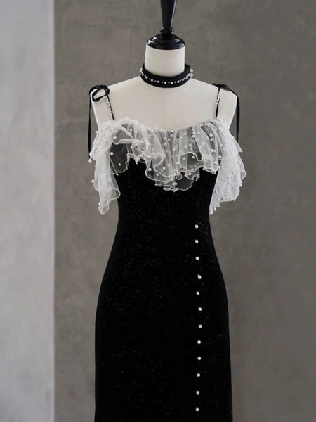 Short Black Mermaid Prom Dresses, Short Black Mermaid Graduation Forma