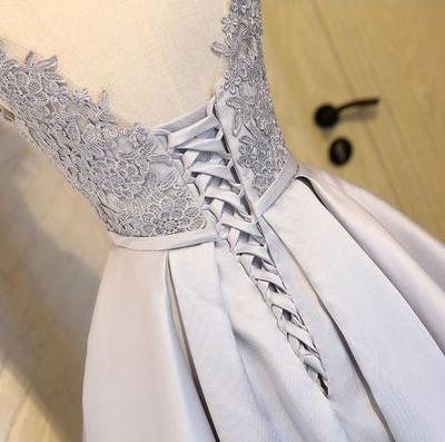 A Line Short Silver Grey Lace Prom Dresses, Short Lace Homecoming Dres jbydress A Line Short Silver Grey Lace Prom Dresses, Short Lace Homecoming Dres jbydress