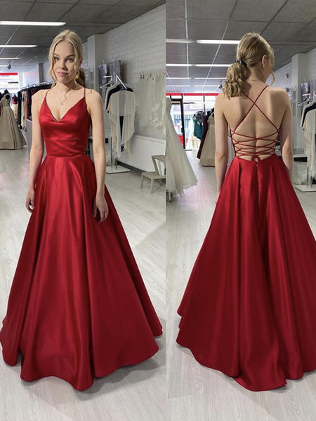 V Neck and V Back Burgundy Lace Long Prom Dresses, Open Back Burgundy Formal Dresses, Burgundy Lace Evening Dresses EP1538 main image 1