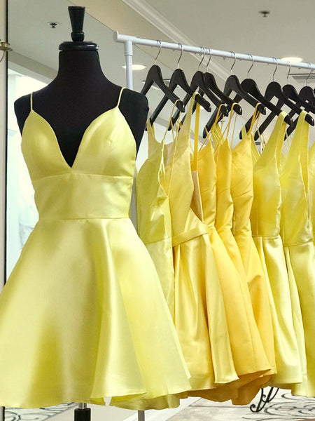 V Neck Short Yellow Prom Dresses, Short V Neck Yellow Graduation Homec jbydress V Neck Short Yellow Prom Dresses, Short V Neck Yellow Graduation Homec jbydress