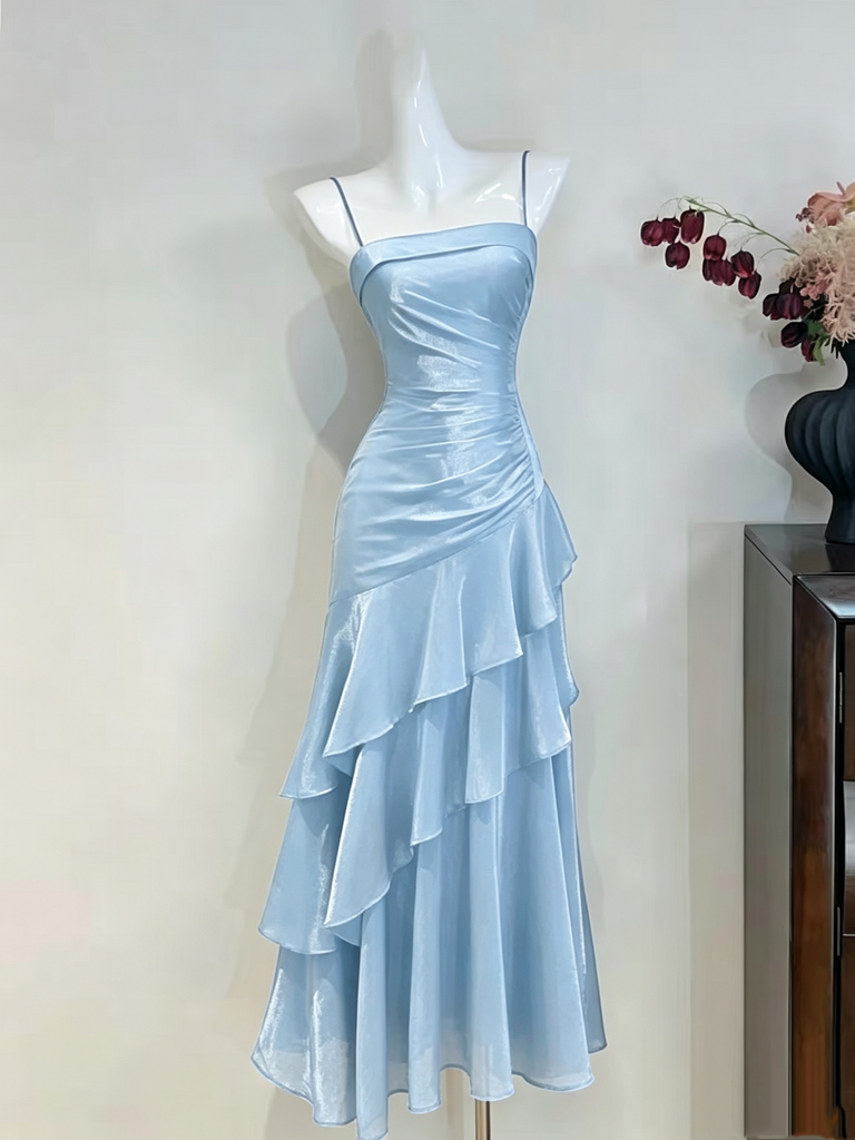 Cute Blue Black Mermaid Mermaid Long Prom Dresses, Mermaid Long Formal   jbydress