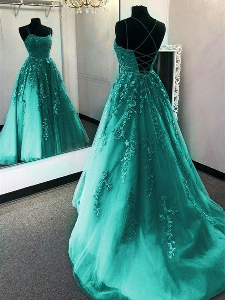 Backless Green Tulle Lace Prom Dresses, Open Back Green Lace Formal Ev jbydress Backless Green Tulle Lace Prom Dresses, Open Back Green Lace Formal Ev jbydress