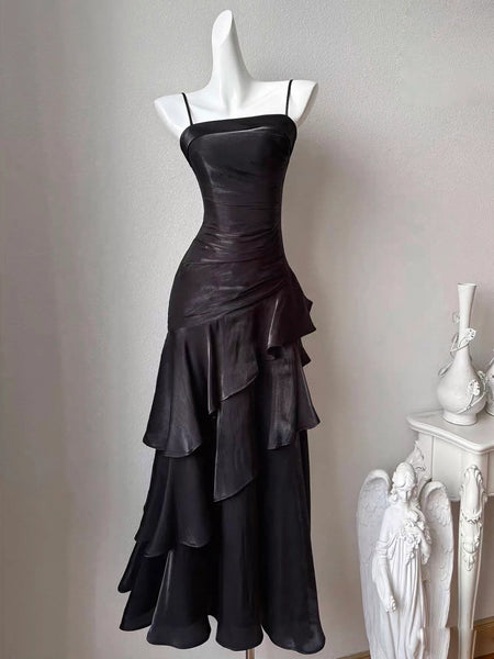 Black Mermaid Long Prom Dresses, Black Mermaid Long Formal Evening Dresses