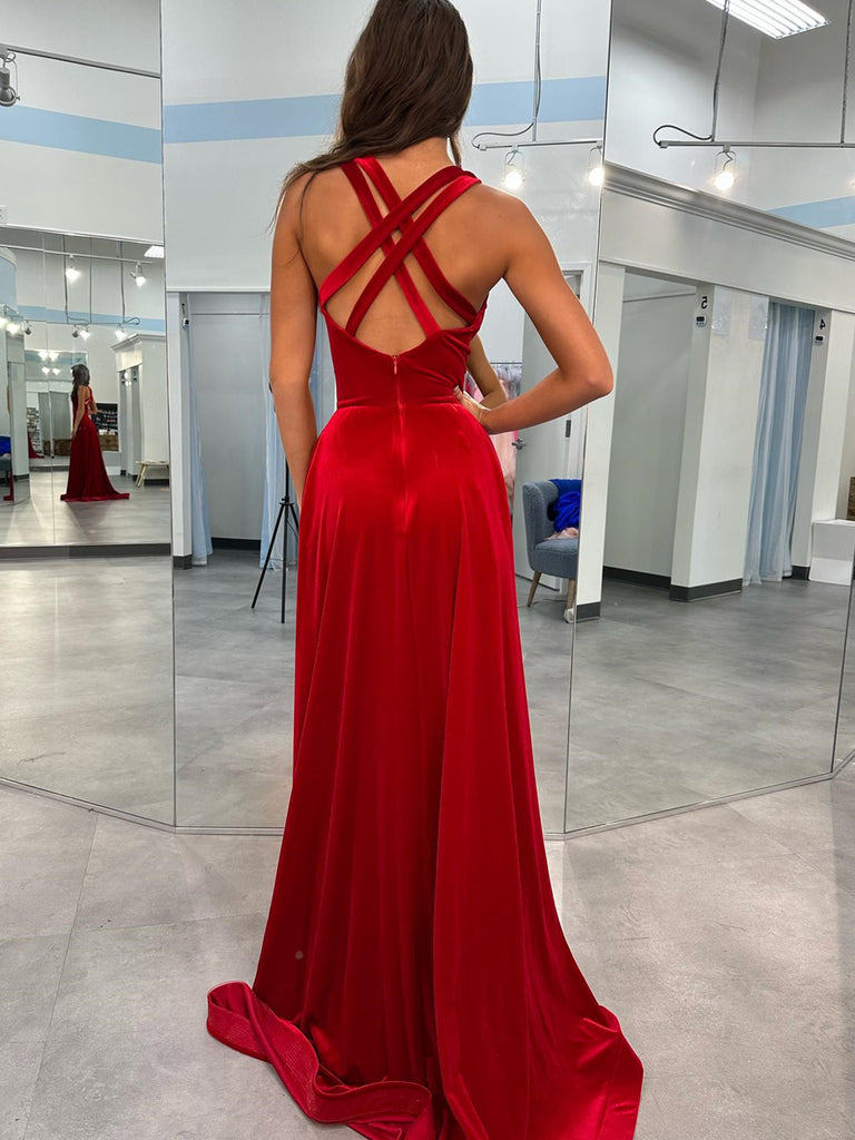 Burgundy V Neck Velvet Long Prom Dresses with Cross Back, Wine Red Vel jbydress Burgundy V Neck Velvet Long Prom Dresses with Cross Back, Wine Red Vel jbydress