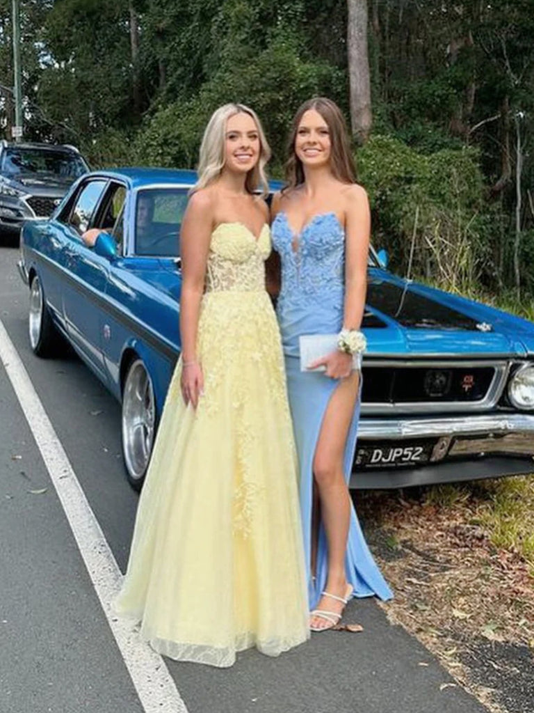 Cute A Line Sweetheart Neck Yellow Lace Prom Dresses, Yellow Tulle Lac jbydress Cute A Line Sweetheart Neck Yellow Lace Prom Dresses, Yellow Tulle Lac jbydress