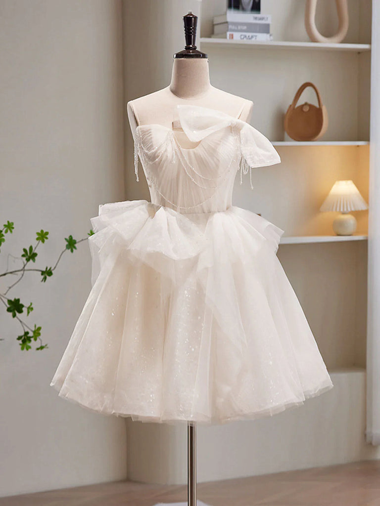 Light Champagne Short Tulle Prom Dresses, Short Light Champagne Formal jbydress Light Champagne Short Tulle Prom Dresses, Short Light Champagne Formal jbydress