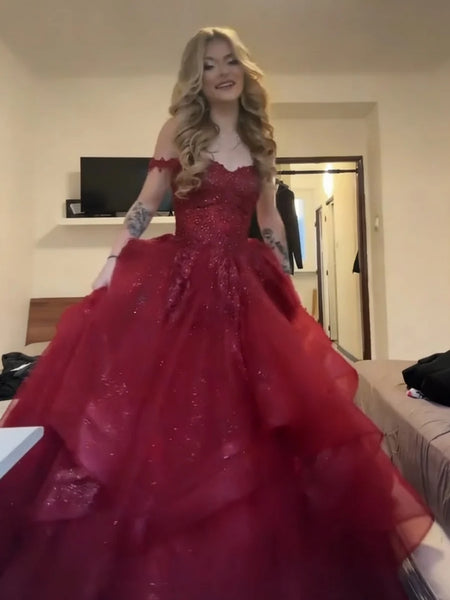 Off the Shoulder Burgundy Lace Prom Dresses, Wine Red Off Shoulder Lace Formal Homecoming Dresses