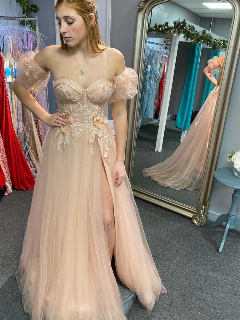 Off the Shoulder Champagne Black Gray Lace Prom Dresses, Off the Shoul jbydress Off the Shoulder Champagne Black Gray Lace Prom Dresses, Off the Shoul jbydress
