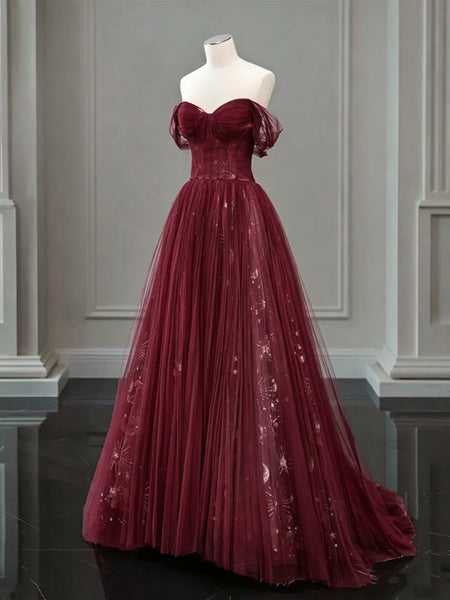 Off the Shoulder Dark Blue Long Prom Dresses, Dark Blue Long Formal Graduation Dresses