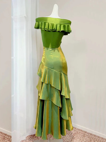 Off the Shoulder Green Mermaid Long Prom Dresses, Royal Blue Mermaid Long Formal Dresses