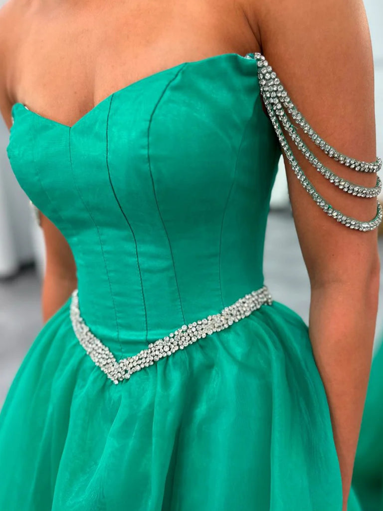 Off the Shoulder Green Organza Prom Dresses, Green Organza Long Formal jbydress Off the Shoulder Green Organza Prom Dresses, Green Organza Long Formal jbydress