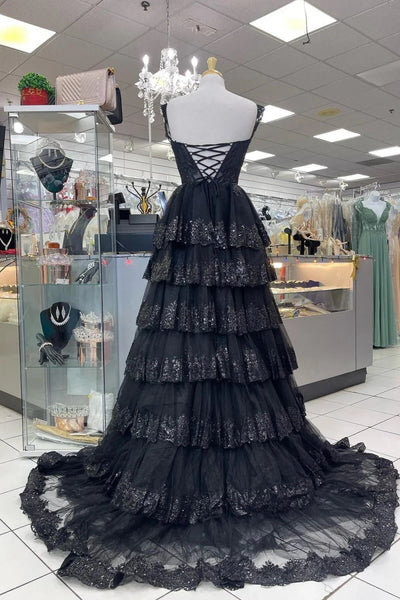 Off the Shoulder Layered Lace Prom Dresses, Off Shoulder Layered Lace Formal Evening Dresses