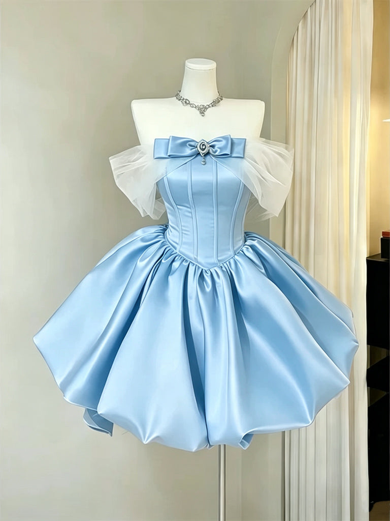 Cute Off the Shoulder Short Blue Pink Black Prom Dresses, Off Shoulder jbydress Cute Off the Shoulder Short Blue Pink Black Prom Dresses, Off Shoulder jbydress