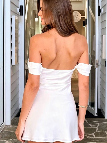 Off the Shoulder Short Blue Pink Coral Prom Dresses, Short Off Shoulder Formal Homecoming Dresses