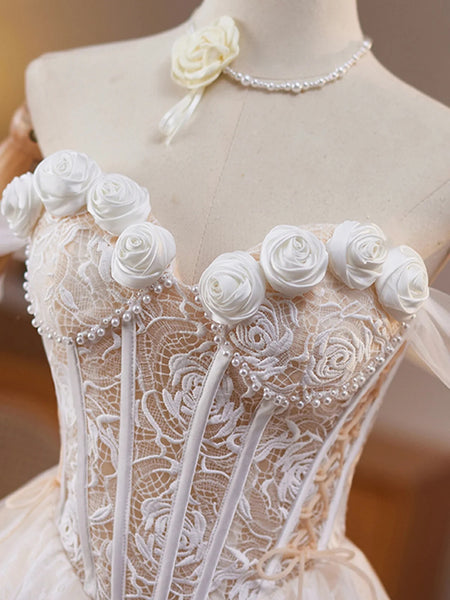 Off the Shoulder Short Champagne Lace Prom Dresses with Beading, Beaded Short Lace Formal Homecoming Dresses
