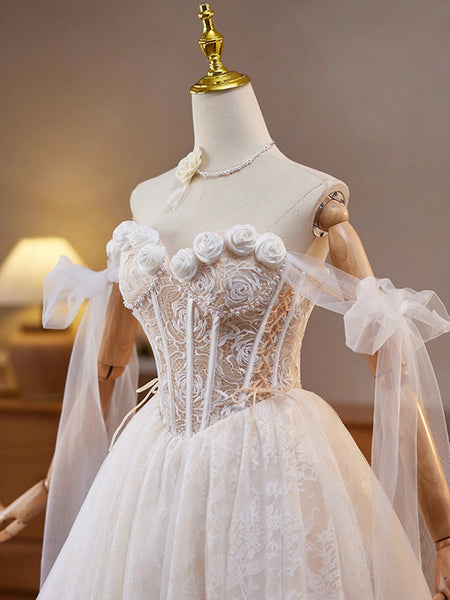 Off the Shoulder Short Champagne Lace Prom Dresses with Beading, Beaded Short Lace Formal Homecoming Dresses