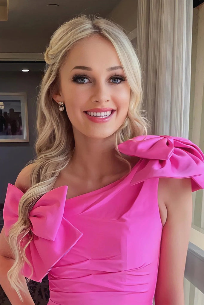 One Shoulder Hot Pink Short Prom Dresses, Short One Shoulder Hot Pink jbydress One Shoulder Hot Pink Short Prom Dresses, Short One Shoulder Hot Pink jbydress