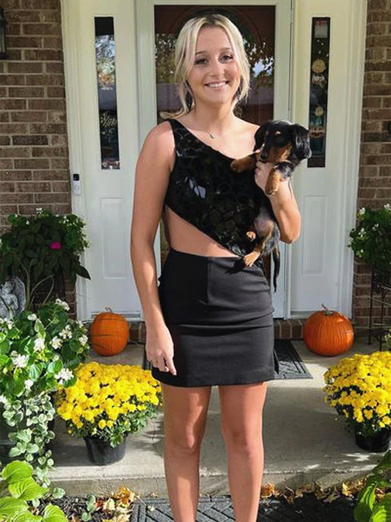 One Shoulder Short Red Black Prom Dresses, One Shoulder Short Red Blac jbydress One Shoulder Short Red Black Prom Dresses, One Shoulder Short Red Blac jbydress