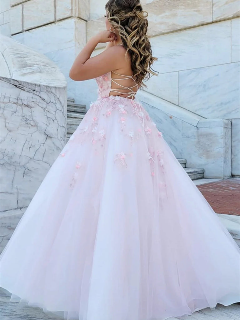 Pink Lace Floral Backless Prom Dresses, Open Back Pink Lace Floral Lon jbydress Pink Lace Floral Backless Prom Dresses, Open Back Pink Lace Floral Lon jbydress