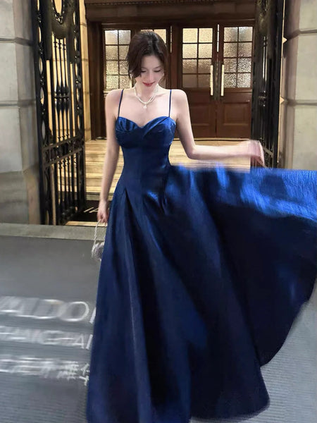 Royal Blue Floor Length Long Prom Dresses, Blue Long Formal Evening Dresses