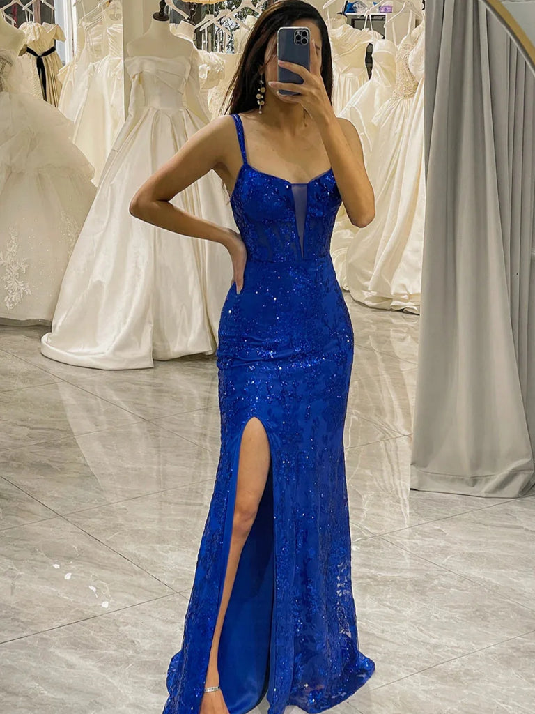 Royal Blue Mermaid Lace Prom Dresses, Royal Blue Mermaid Lace Formal E jbydress Royal Blue Mermaid Lace Prom Dresses, Royal Blue Mermaid Lace Formal E jbydress