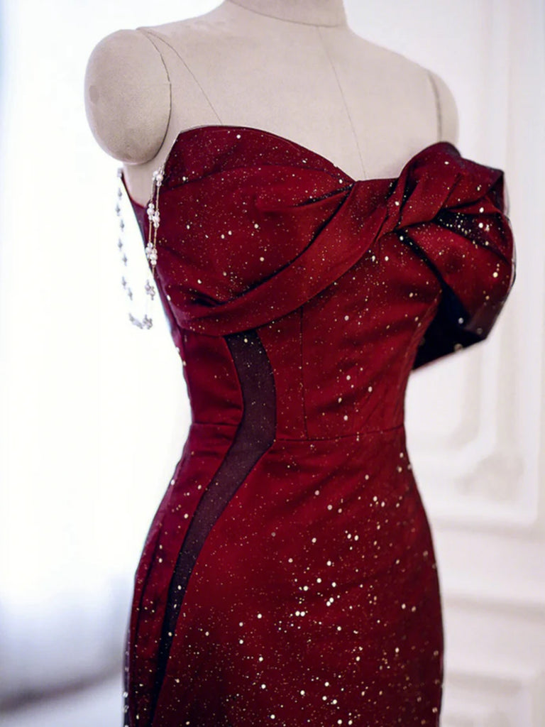 Shiny Black Red Mermaid Long Prom Dresses, Black Red Long Mermaid Form jbydress Shiny Black Red Mermaid Long Prom Dresses, Black Red Long Mermaid Form jbydress