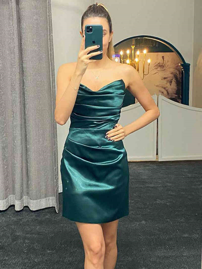 Short Strapless Green Red Blue Prom Dresses, Short Green Red Blue Form jbydress Short Strapless Green Red Blue Prom Dresses, Short Green Red Blue Form jbydress