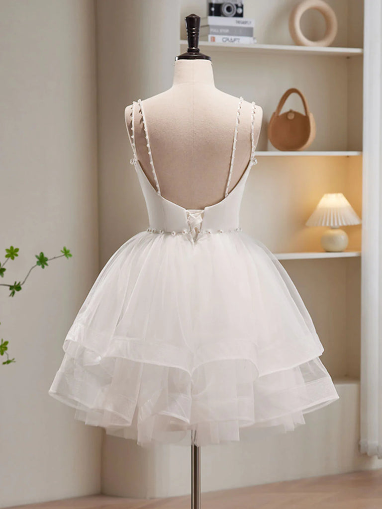 Short White Tulle Prom Dresses, Short White Tulle Homecoming Graduatio jbydress Short White Tulle Prom Dresses, Short White Tulle Homecoming Graduatio jbydress