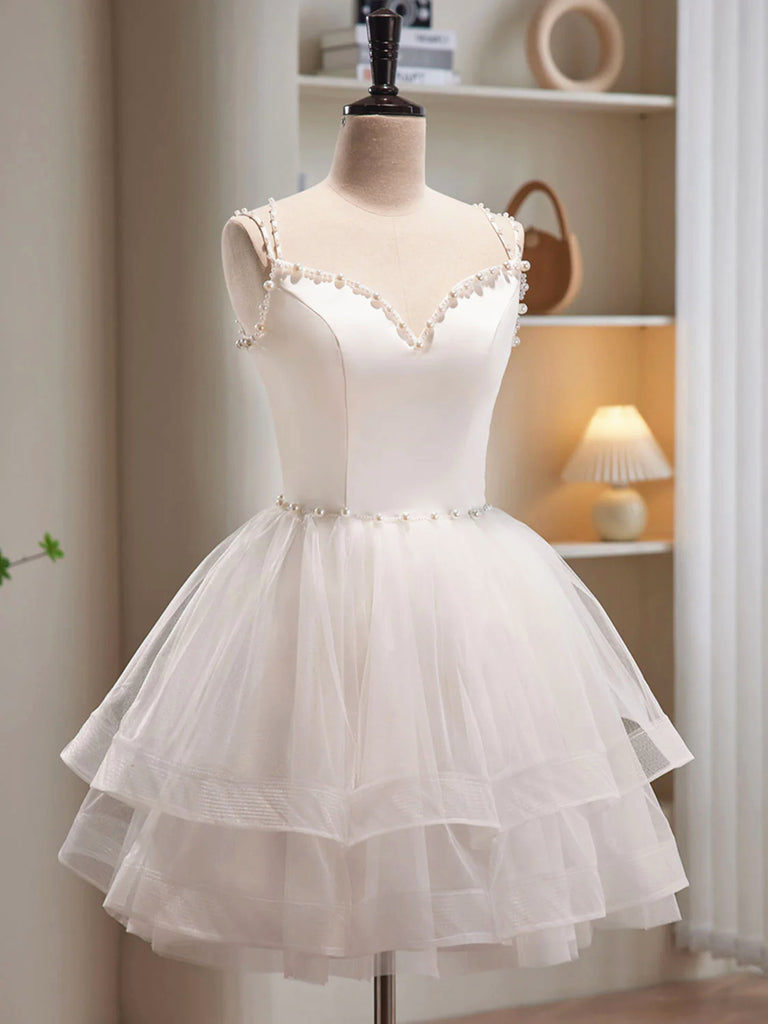 Short White Tulle Prom Dresses, Short White Tulle Homecoming Graduatio jbydress Short White Tulle Prom Dresses, Short White Tulle Homecoming Graduatio jbydress