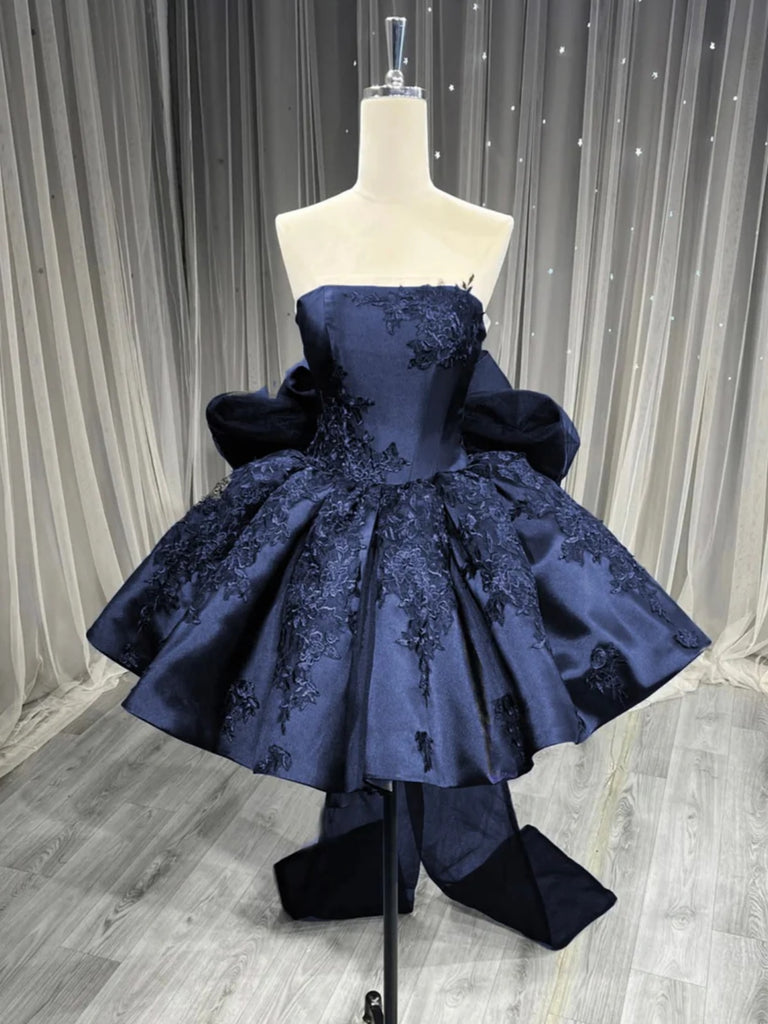 Short Black Lace Prom Dresses, Short Black Lace Formal Homecoming Dres – jbydress