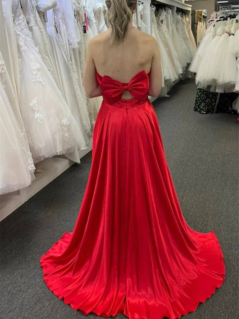red prom dresses strapless Strapless Red V Neck Long Prom Dresses, Strapless Red V Neck Long Form – jbydress