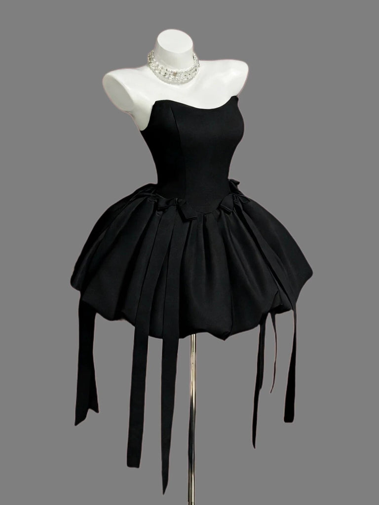 Strapless Short Black White Prom Dresses, Short Black White Formal Gra jbydress Strapless Short Black White Prom Dresses, Short Black White Formal Gra jbydress