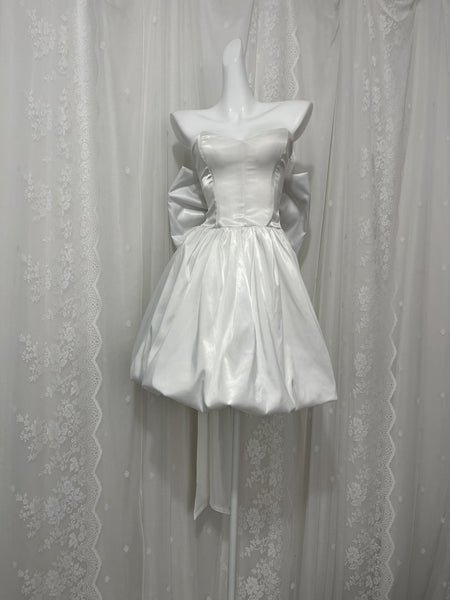 Strapless Short Black White Prom Dresses, Short Black White Formal Homecoming Dresses