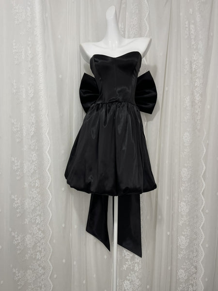 Strapless Short Black White Prom Dresses, Short Black White Formal Homecoming Dresses