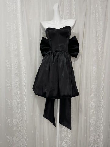 Strapless Short Black White Prom Dresses, Short Black White Formal Homecoming Dresses