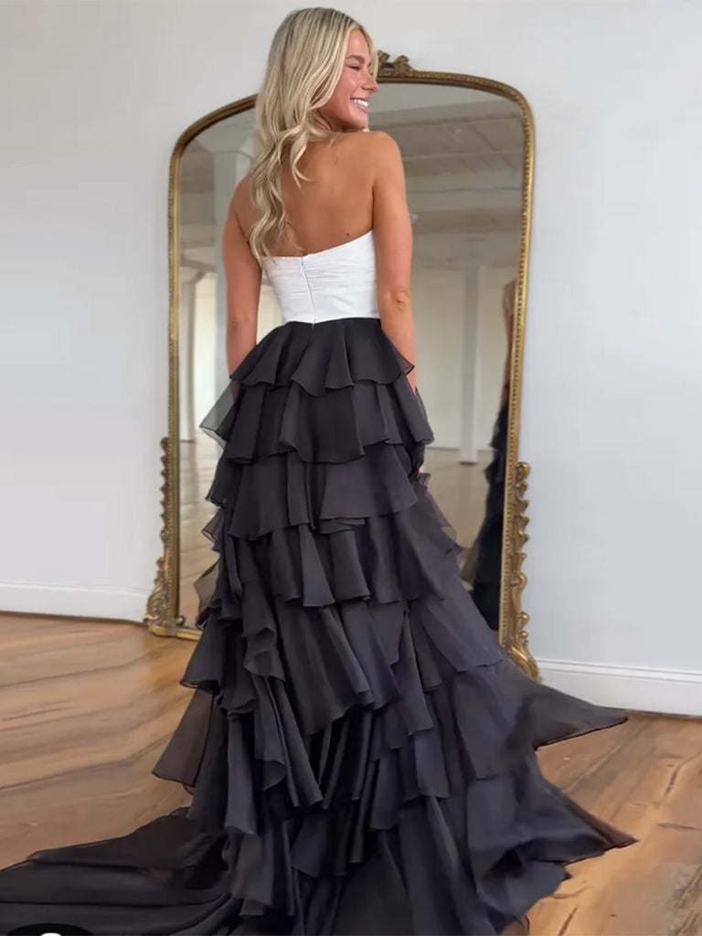 black and white grad dresses Prom Dress Style #24715 tulle are available Black And White Cocktail Dresses