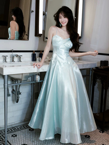 Sweetheart Neck Mint Green Pink Satin Long Prom Dresses, Pink Mint Gre – jbydress