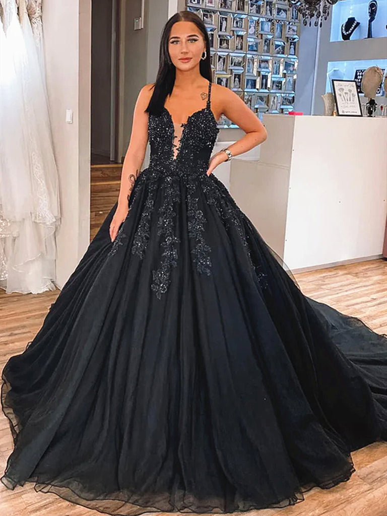 long lace formal black evening dress reviews Sexy A Line Black Lace Long-Sleeved Slit Prom Evening Dresses Custom Color / US22W