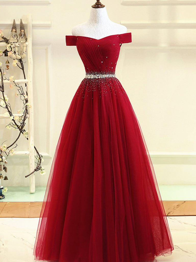 Custom Made Off Shoulder Burgundy/ Navy Blue Prom Dresses, Off Shoulde jbydress Custom Made Off Shoulder Burgundy/ Navy Blue Prom Dresses, Off Shoulde jbydress
