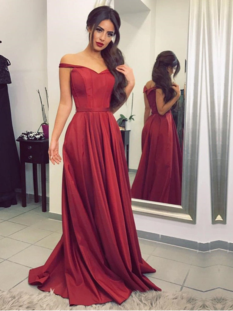 Custom Made A Line Off Shoulder Burgundy Prom Dresses, Off Shoulder Bu jbydress Custom Made A Line Off Shoulder Burgundy Prom Dresses, Off Shoulder Bu jbydress