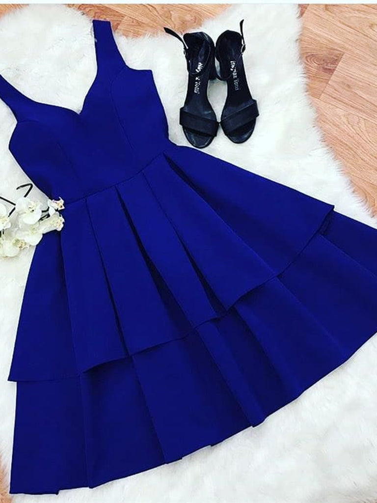A Line V Neck Short Royal Blue Prom Dresses, Short Royal Blue Formal G jbydress A Line V Neck Short Royal Blue Prom Dresses, Short Royal Blue Formal G jbydress