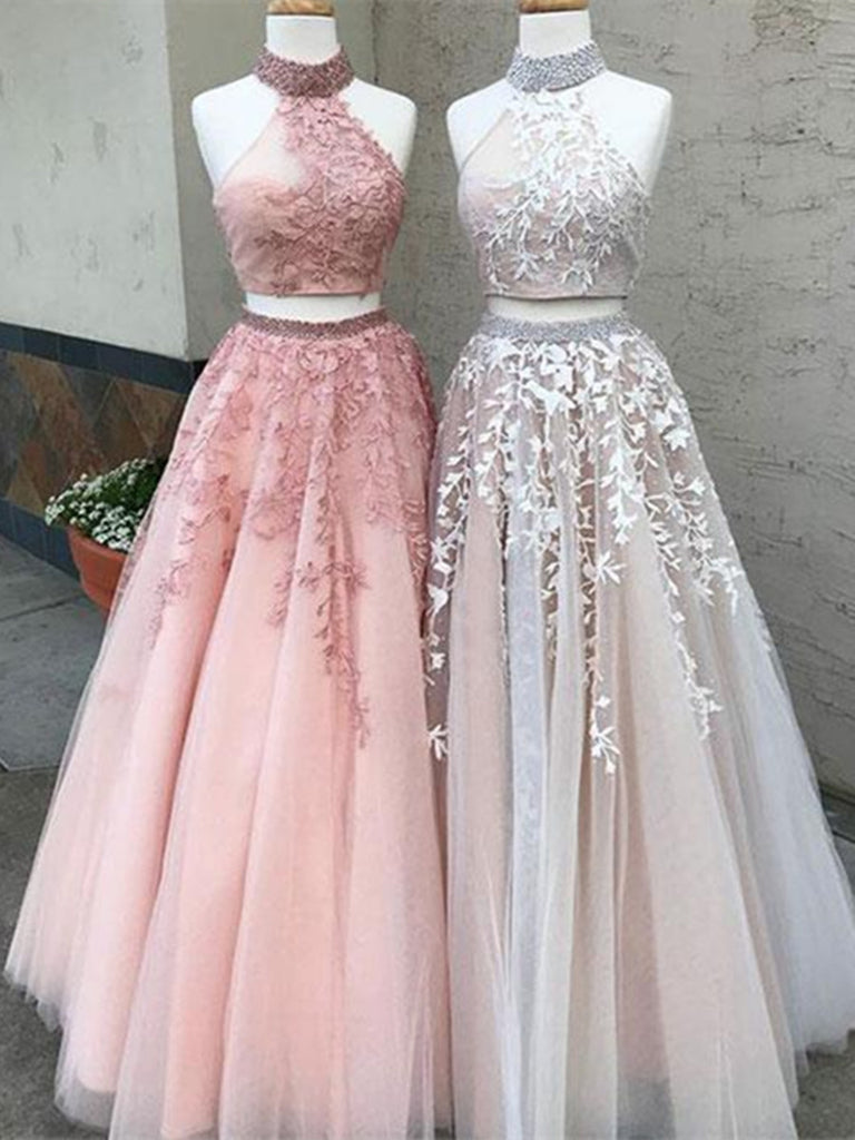 2 Pieces Champagne/Pink Lace Prom Dress, 2 Pieces Lace Formal Dress, 2 jbydress 2 Pieces Champagne/Pink Lace Prom Dress, 2 Pieces Lace Formal Dress, 2 jbydress