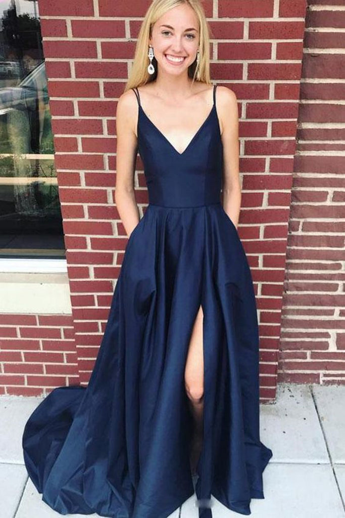 simple navy homecoming dress Simple Off Shoulder Satin Dark Blue Short Prom Dress, Blue Homecoming Dress Custom Size / Custom Color