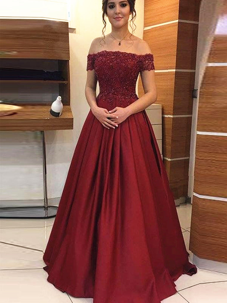 Off Shoulder Burgundy Lace Prom Dresses, Off Shoulder Burgundy Lace Fo jbydress Off Shoulder Burgundy Lace Prom Dresses, Off Shoulder Burgundy Lace Fo jbydress