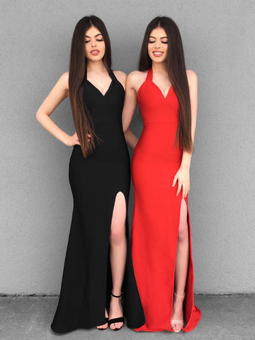 Custom Made Black/Red Mermaid Prom Dresses, Black/Red Mermaid Formal Evening Graduation Bridesmaid Dresses