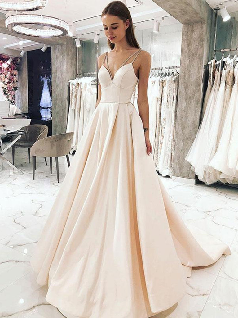 Sweetheart Neck Light Champagne Long Prom Dresses, Light Champagne For jbydress Sweetheart Neck Light Champagne Long Prom Dresses, Light Champagne For jbydress