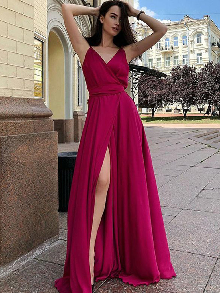 A Line V Neck Burgundy Prom Dresses, V Neck Burgundy/Green Formal Grad jbydress A Line V Neck Burgundy Prom Dresses, V Neck Burgundy/Green Formal Grad jbydress