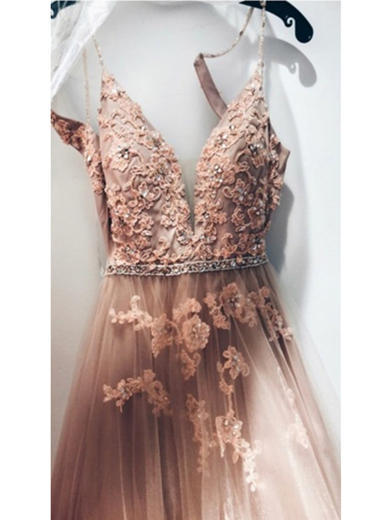 Custom Made Sweetheart Neck Sleeveless Lace Prom Dress, Lace Formal Dress