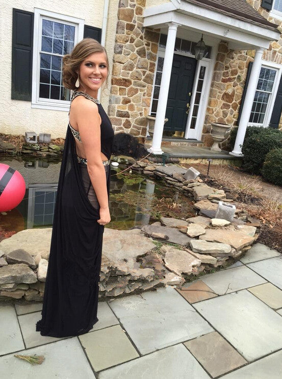 Custom Made A Line Sexy Black Prom Dresses, Backless Black Formal Dres jbydress Custom Made A Line Sexy Black Prom Dresses, Backless Black Formal Dres jbydress