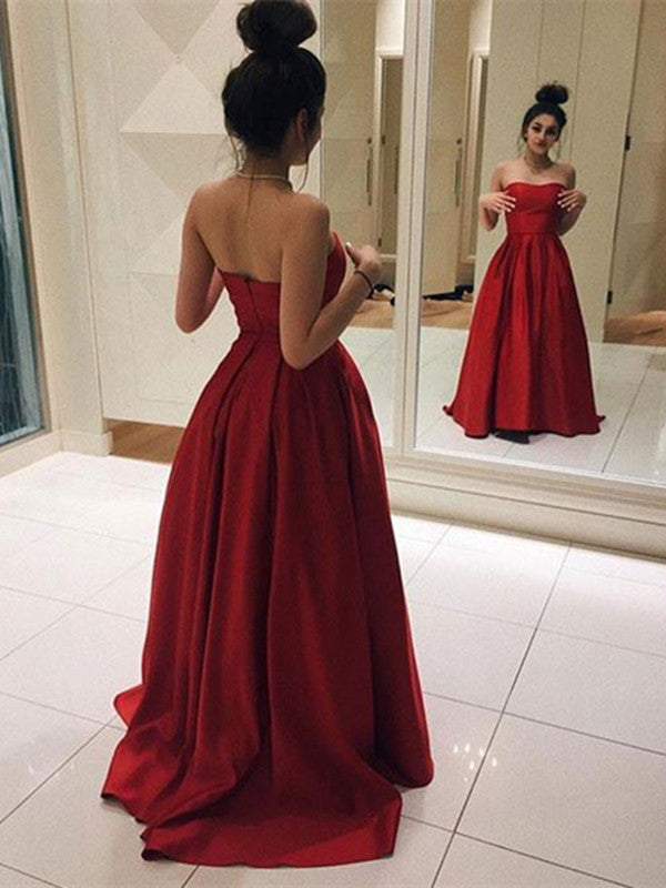 Simple Red Long Prom Dress, Red Long Formal Dress, Graduation Dress